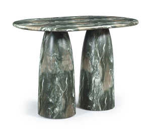 Meridian Furniture Cosenza Concrete Bar Height Table with Art Deco Stone Finish for Indoor Outdoor Entertaining Green 788Green-T60