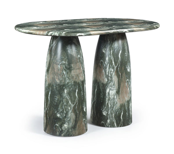 Meridian Furniture Cosenza Concrete Bar Height Table with Art Deco Stone Finish for Indoor Outdoor Entertaining Green 788Green-T60