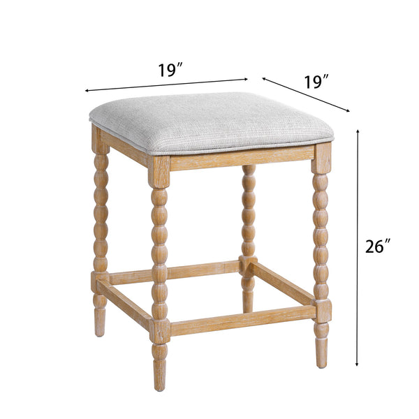 English Elm Christopher Knight Home® - 26''Counter 26'' Counter Stools Set Of 2 - Upholstered Foam-Padded Seats, Solid Acacia Wood Frame, Natural Finish N780P339749N