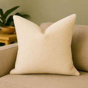 English Elm Homey Plush Sherpa Throw Pillow for Sofas & Beds — Ultra-Soft, Fluffy Supportive Accent Cushion Beige B357P356871