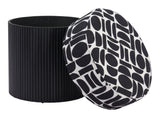 Boto Storage Ottoman Black & White 110181 Zuo Modern