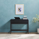 Holmes Modern Lift Top Standing Desk with Reeded Drawer Black WEHOL42OS2BL0 Walker Edison