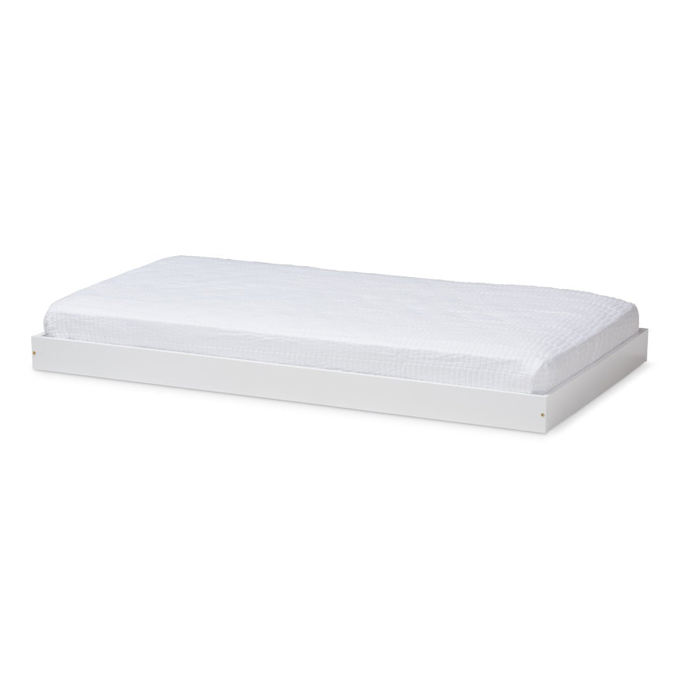 Baxton Studio Baxton Studio Payton Modern White Trundle Bed – Space-Saving Twin Design with Smooth Roll-Out Feature HT-White-Trundle