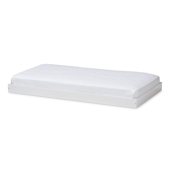Baxton Studio Baxton Studio Payton Modern White Trundle Bed – Space-Saving Twin Design with Smooth Roll-Out Feature HT-White-Trundle