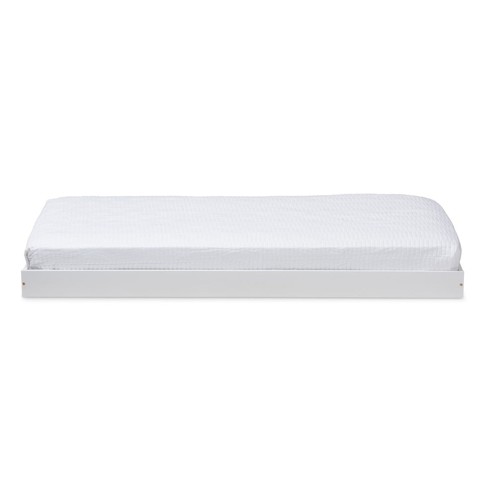 Baxton Studio Baxton Studio Payton Modern White Trundle Bed – Space-Saving Twin Design with Smooth Roll-Out Feature HT-White-Trundle