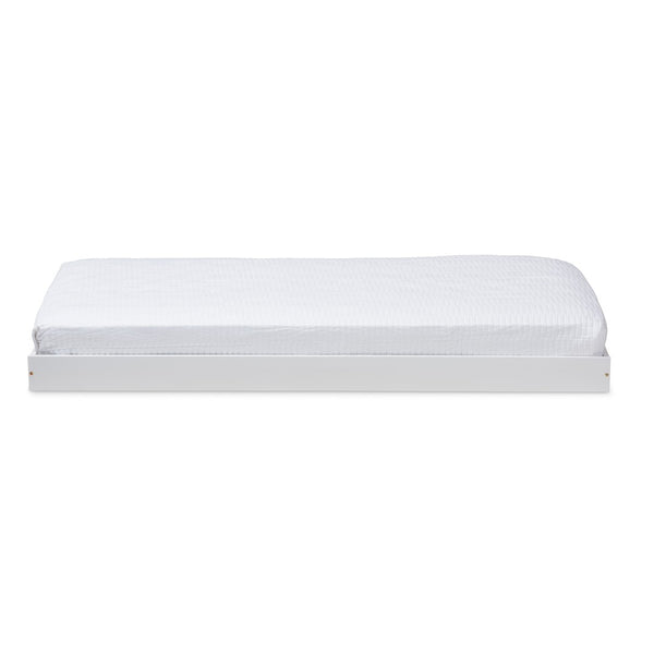 Baxton Studio Baxton Studio Payton Modern White Trundle Bed – Space-Saving Twin Design with Smooth Roll-Out Feature HT-White-Trundle