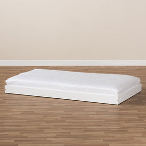 Baxton Studio Baxton Studio Payton Modern White Trundle Bed – Space-Saving Twin Design with Smooth Roll-Out Feature HT-White-Trundle