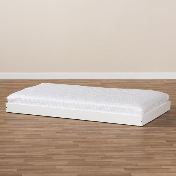 Baxton Studio Baxton Studio Payton Modern White Trundle Bed – Space-Saving Twin Design with Smooth Roll-Out Feature HT-White-Trundle