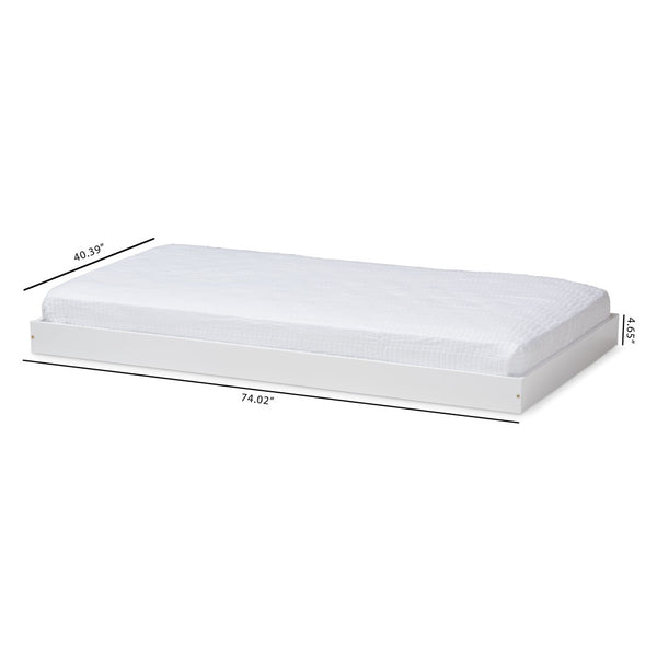 Baxton Studio Baxton Studio Payton Modern White Trundle Bed – Space-Saving Twin Design with Smooth Roll-Out Feature HT-White-Trundle