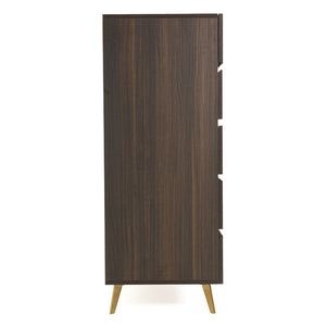 VIG Furniture Velondra Eucalypto Chest With Grey Faux-Marble Top, Gold Accents & 5 Soft-Closing Drawers, 33"W VGACVELONDRA-CHEST