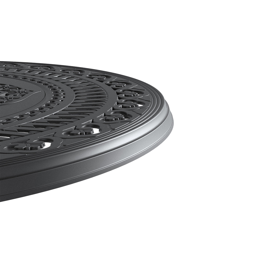 English Elm 3-Piece Elegant Cast Aluminum Patio Set With Brown Cushions – Durable, Space-Saving Design For Two! W1710S00055