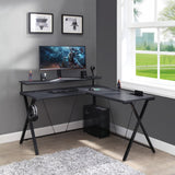 OSP Home Furnishings Checkpoint L Shape Gaming Desk Black