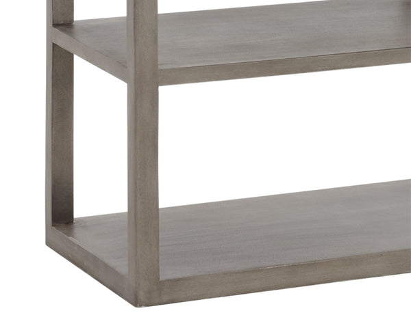 Sunpan KENZIE Bookcase - Stylish Grey Mango Wood Storage with Artisan Craftsmanship for Home & Office Decor 109601