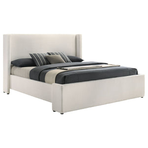 English Elm Froberg Boucle Wingback Platform Bed Upholstered Eastern King Bedroom Frame B062S01719
