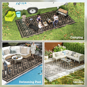 English Elm Geometric Reversible Polypropylene Outdoor Rug Uv Resistant Waterproof Patio Deck Mat T3971P421394