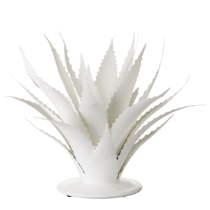 Agave White Objet - Stunning Wrought Iron Sculpture Inspired by Nature, 28" Height, 39" Diameter