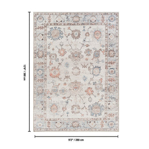 English Elm Oxford Traditional Polyester Area Rug Low Pile Stain Resistant for High Traffic Rooms B186P428909