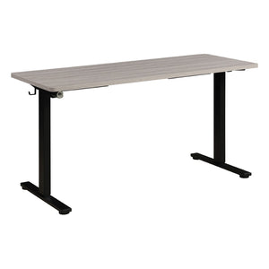 OSP Home Furnishings 59"w Sit to Stand Electric Desk with Memory Presets Steel Base and Built-in Storage Hook PMO6024B-LG