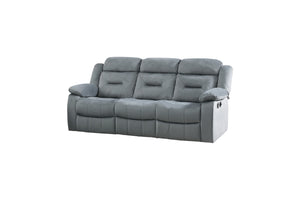 English Elm Modern Velvet Reclining Sofa with Usb Port Tufted Plush Back and Pillow Arms Dark Gray B011P468571