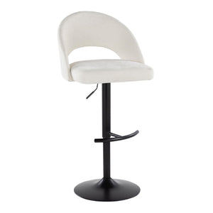 English Elm Adjustable Swivel Barstools Set of 2 Fabric Seat Black Metal Base Kitchen Counter B202S02002