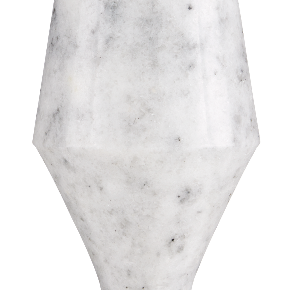 Quince White Marble Accent Table - Elegant Modern Design with Unique Natural Veining & Patterns