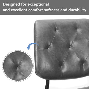 English Elm Dining Chairs Set Of 2 - Modern Ergonomic Design In Dark Gray Pu Leather For Dining & Living Spaces T3950P394502