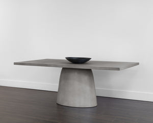 Sunpan Cavallini 79" Contemporary Dining Table - Sleek Light Grey Concrete Design for Indoor & Outdoor Spaces