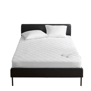 JLA Home Sharper Image - Heated Plush mattress pad with 5 heat settings, 10‑hr auto shutoff, OEKO‑TEX materials, machine washable 75 L x 54 W x 0.8H SI55-0060