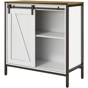 English Elm Homcom Farmhouse Sideboard Buffet Cabinet With Sliding Barn Door & Adjustable Shelf For Stylish Storage W2225P217394
