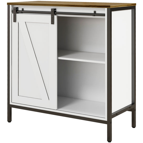 English Elm Homcom Farmhouse Sideboard Buffet Cabinet With Sliding Barn Door & Adjustable Shelf For Stylish Storage W2225P217394