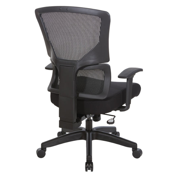 OSP Home Furnishings Vertical Matrix Manager Chair with Ergonomic Lumbar Support and Breathable Fabric Seat 639-F3T1N48P