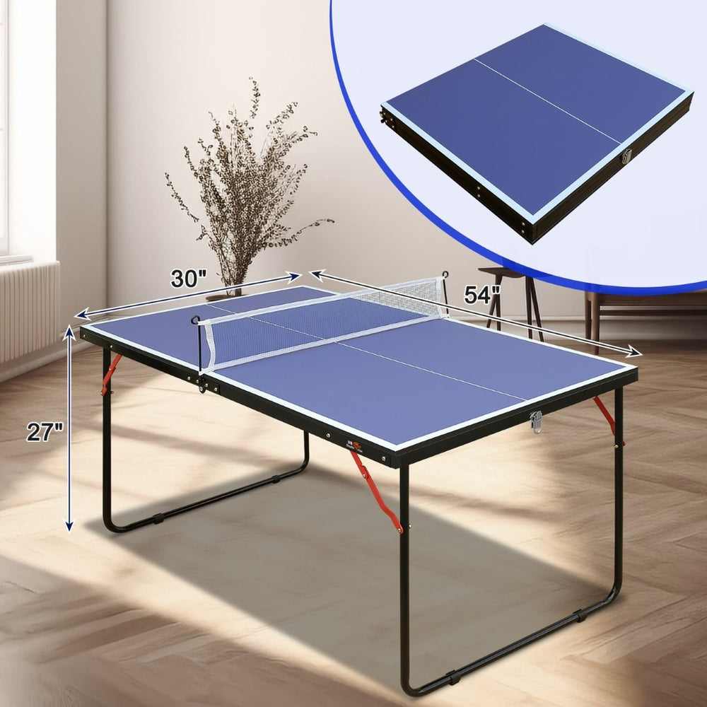 English Elm Double Fish Compact Foldable Ping Pong Table Mdf Surface Aluminum Frame Indoor Outdoor W3087P250975