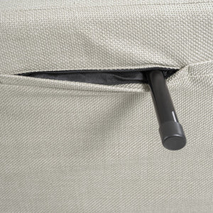 English Elm 3 Foldable Linen Chaise Lounge with Adjustable Backrest Footrest Detachable Pillow Convertible Sofa Bed for Small Spaces Beige 50.59 L x 27.76 W x 11.22 H W1716P280541