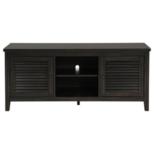 English Elm Sutter Mission Style Louvered Door Tv Stand Rustic Pine Console for Living Room B062P441044