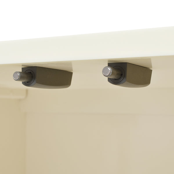 English Elm Jennifer Taylor Home - Gemini 79" Sideboard Buffet in White Lacquer Birchwood — Handmade Solid Wood, Magnetic Doors, Storage B2719P238481