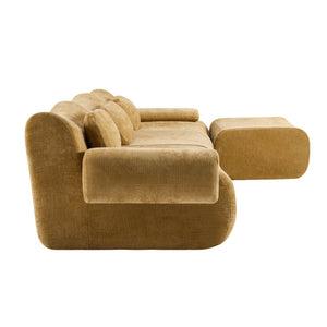 English Elm Modular Chenille Deep Seat Sectional Sofa with Bamboo Frame for Living Room Lounge Yellow W1829S00067
