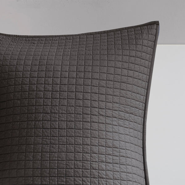 JLA Home Urban Habitat - Cotton Brooklyn Cotton Jacquard Comforter Set with Tufted Chenille Dots, Hypoallergenic OEKO-TEX Certified Charcoal UH10-2255