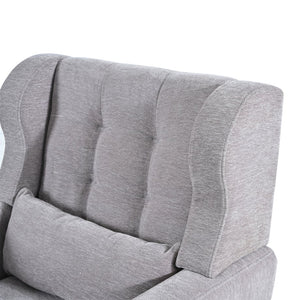 English Elm Modern Accent Chair with Ergonomic Chenille Upholstery, Padded Foam Seat and Solid Wood Legs, Stylish Lounge Seating for Living Room Bedroom Reading Nook Grey W1028P162720