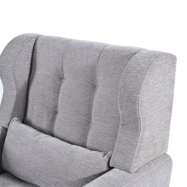 English Elm Modern Accent Chair with Ergonomic Chenille Upholstery, Padded Foam Seat and Solid Wood Legs, Stylish Lounge Seating for Living Room Bedroom Reading Nook Grey W1028P162720