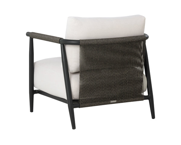 Sunpan Muros Lounge Chair - Stylish Outdoor Seating With Black Aluminum Frame & Palazzo Cream Cushions Cream Fabric 112165