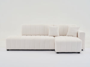English Elm Scandinavian Channel Tufted L Shaped Sectional Sofa with Plush Foam Cushioned Seating B2730S00042