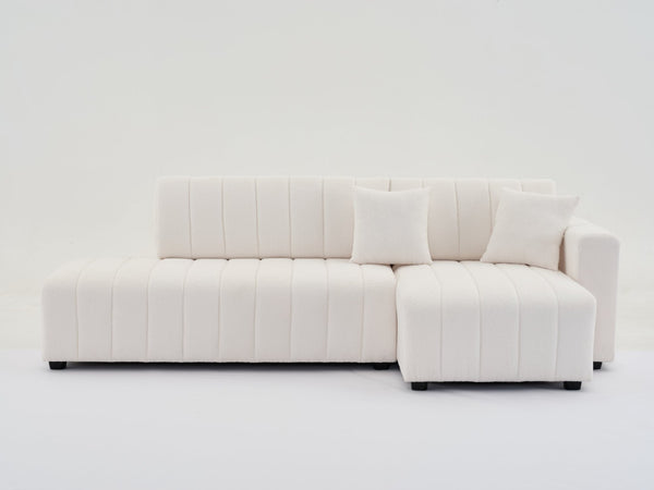 English Elm Scandinavian Channel Tufted L Shaped Sectional Sofa with Plush Foam Cushioned Seating B2730S00042
