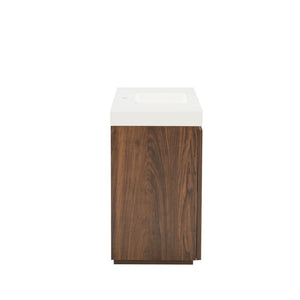 English Elm Grace Floating Walnut Vanity with Solid Surface Sink and Soft Close Storage Drawers Walnut Brown W1865S00224