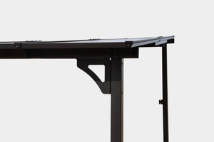 English Elm 10' x 12' Outdoor Pergola Gazebo Wall-Mounted Lean-To Metal Awning with Roof, Heavy Duty Patio Retreat W419S00055