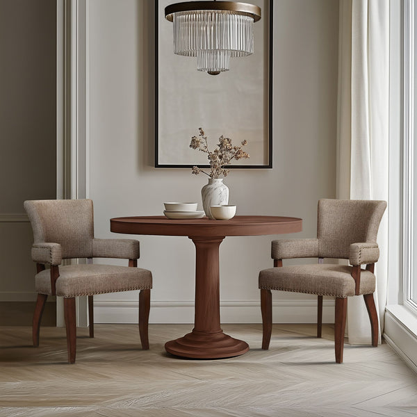 JLA Home Madison Park - Arm Dining Chair with Nailhead Trim, Tailored Upholstery, Padded Arms & Hardwood Frame for Dining Rooms FPF20-0387