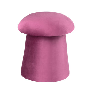 Crestview Collection Modern Velvet Ottoman: Stylish Mushroom-inspired Accent With Hidden Storage For Chic Living Spaces Pink Solid Wood Evfzr3907hpnk