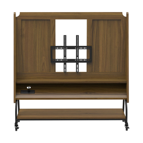 English Elm Mobile TV Stand Mobile TV Stand with Projector Screen, 32-50" Mount, 360° Casters, Surge Hub, MDF Storage W3383P352288