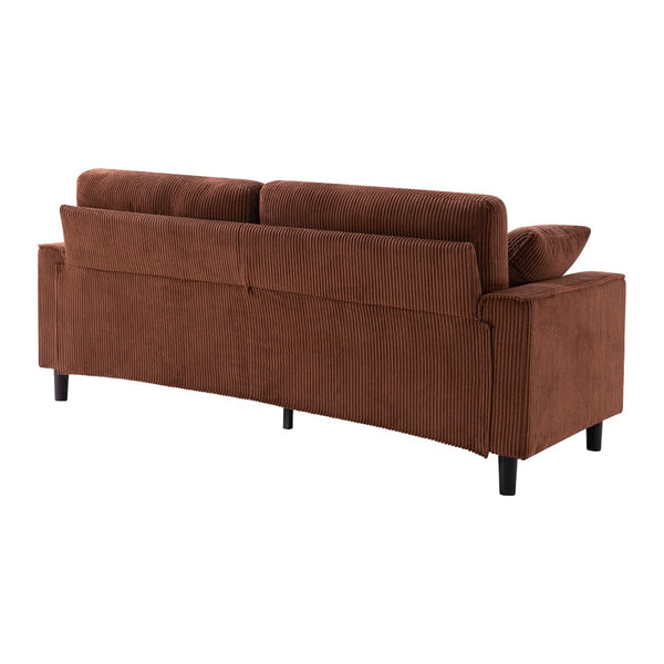 English Elm 81.8"corduroy Ribbed Upholstered 2-seater Sofa with Iron Wood Frame for Living Room Orange W5515P488193