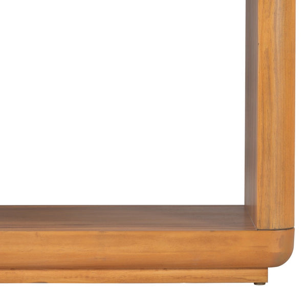 English Elm Mirod Acacia Veneer Console Table with U-base and Curved Edges for Entryway Brown N760P237958D