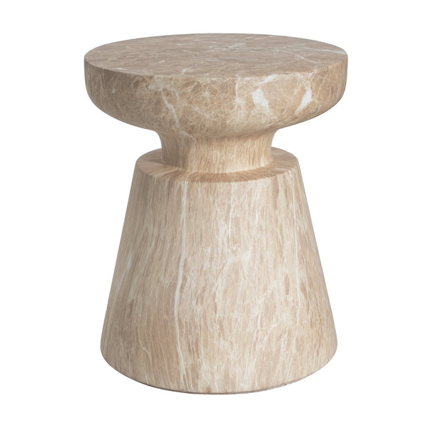 English Elm Christopher Knight Home® - Outdoor Elegant Travertine Side Table In Gold – Sculptural Pedestal Design For Indoor/Outdoor Use N773P283497G